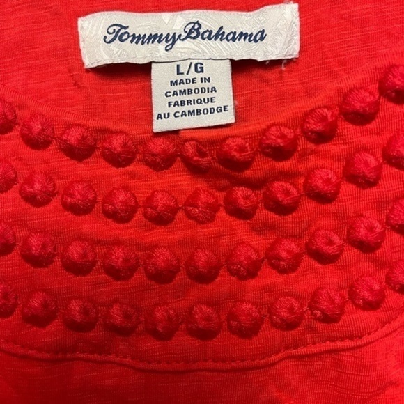 Tommy Bahama Dress with popcorn trimmed collar - Coral - Large - Picture 2 of 3